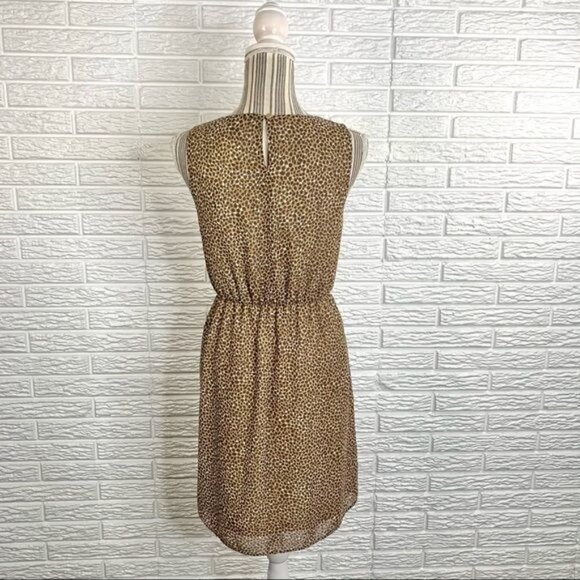 H&M Leopard Print Asymmetrically Ruffled Dress Size 12 - Picture 6 of 7